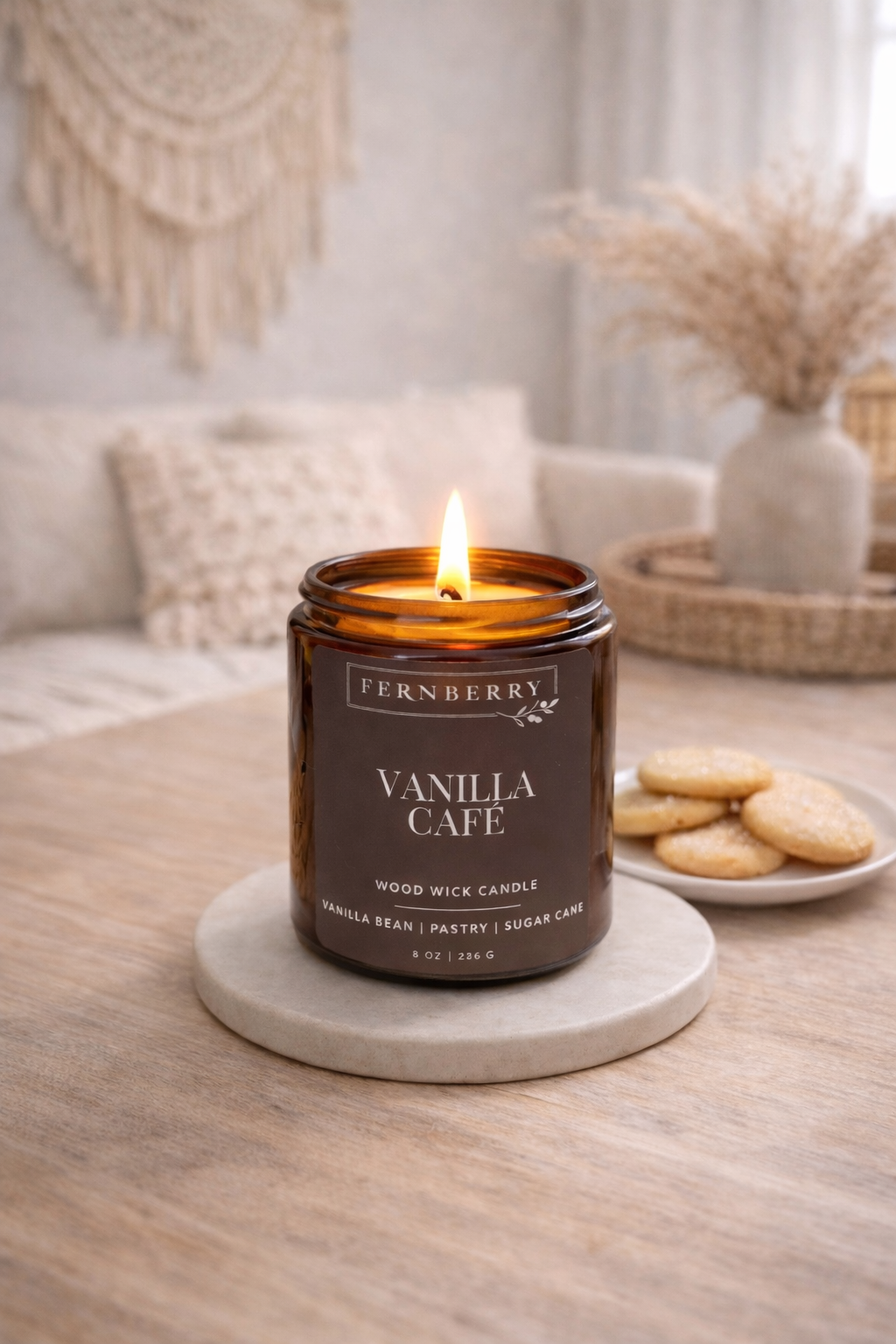 Vanilla Cafe | 8 oz Wood Wick Candle