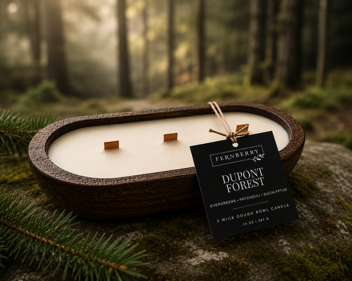 DuPont Forest | Three Wick Dough Bowl Candle