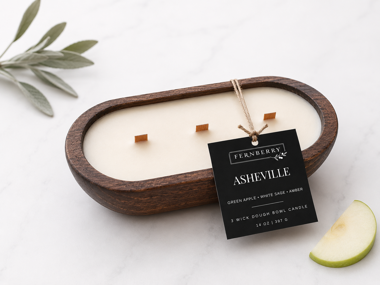 Asheville | Three Wick Dough Bowl Candle