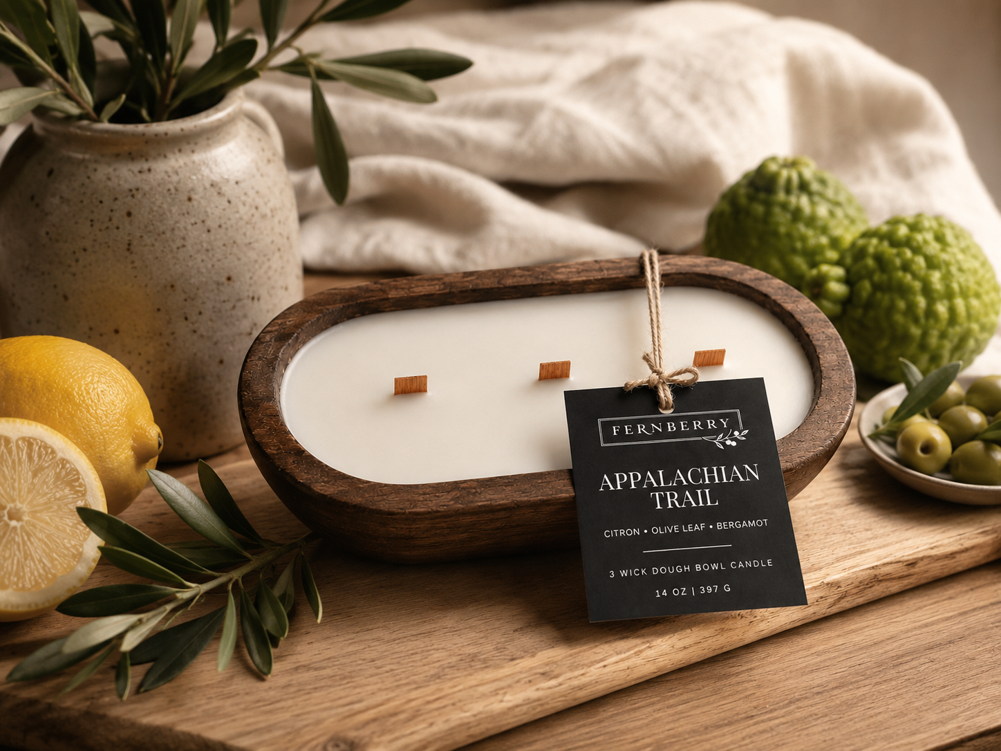 Appalachian Trail | 14 oz Three-Wick Dough Bowl Candle