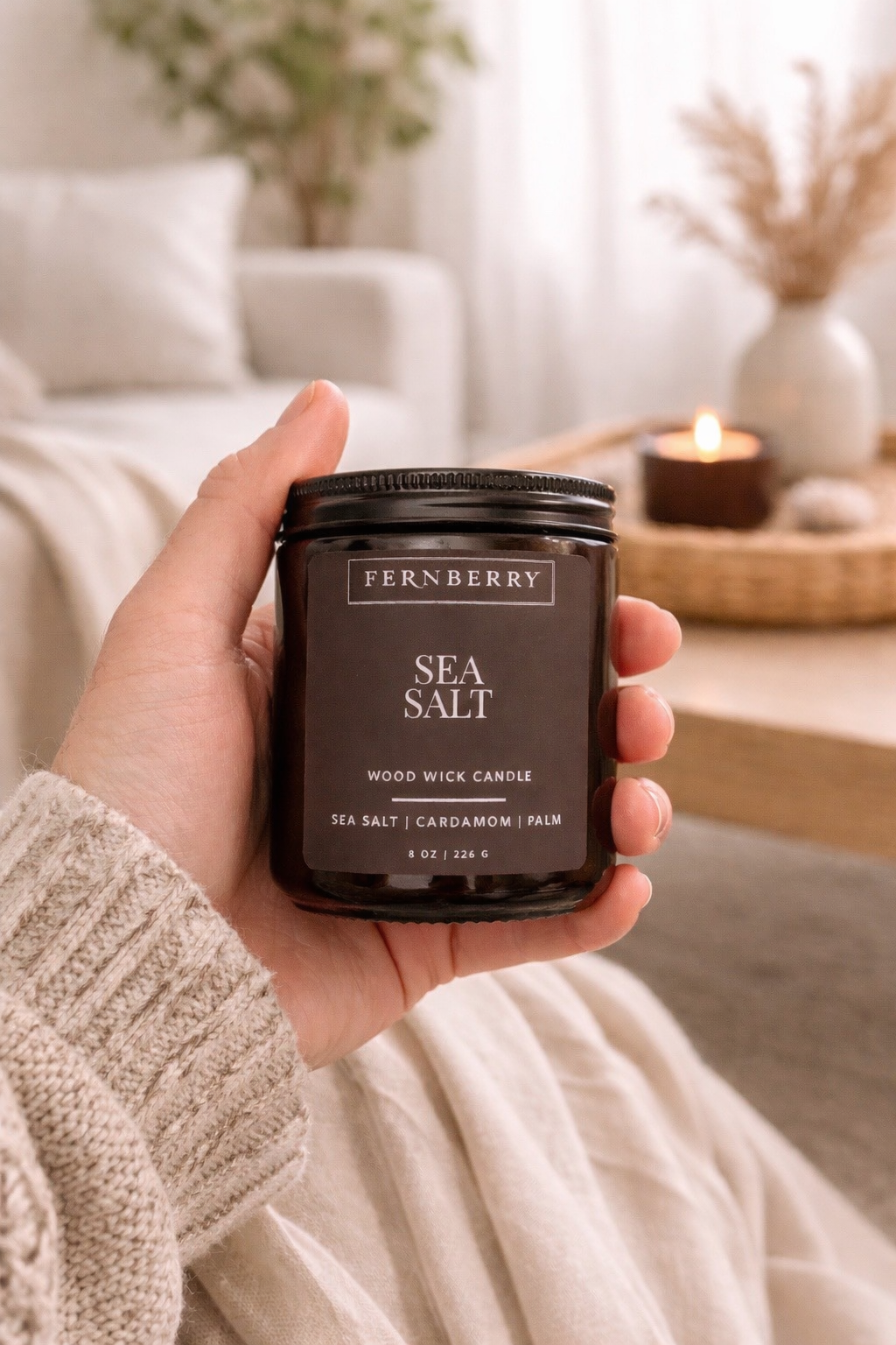 Sea Salt | 8 oz Wood Wick Candle