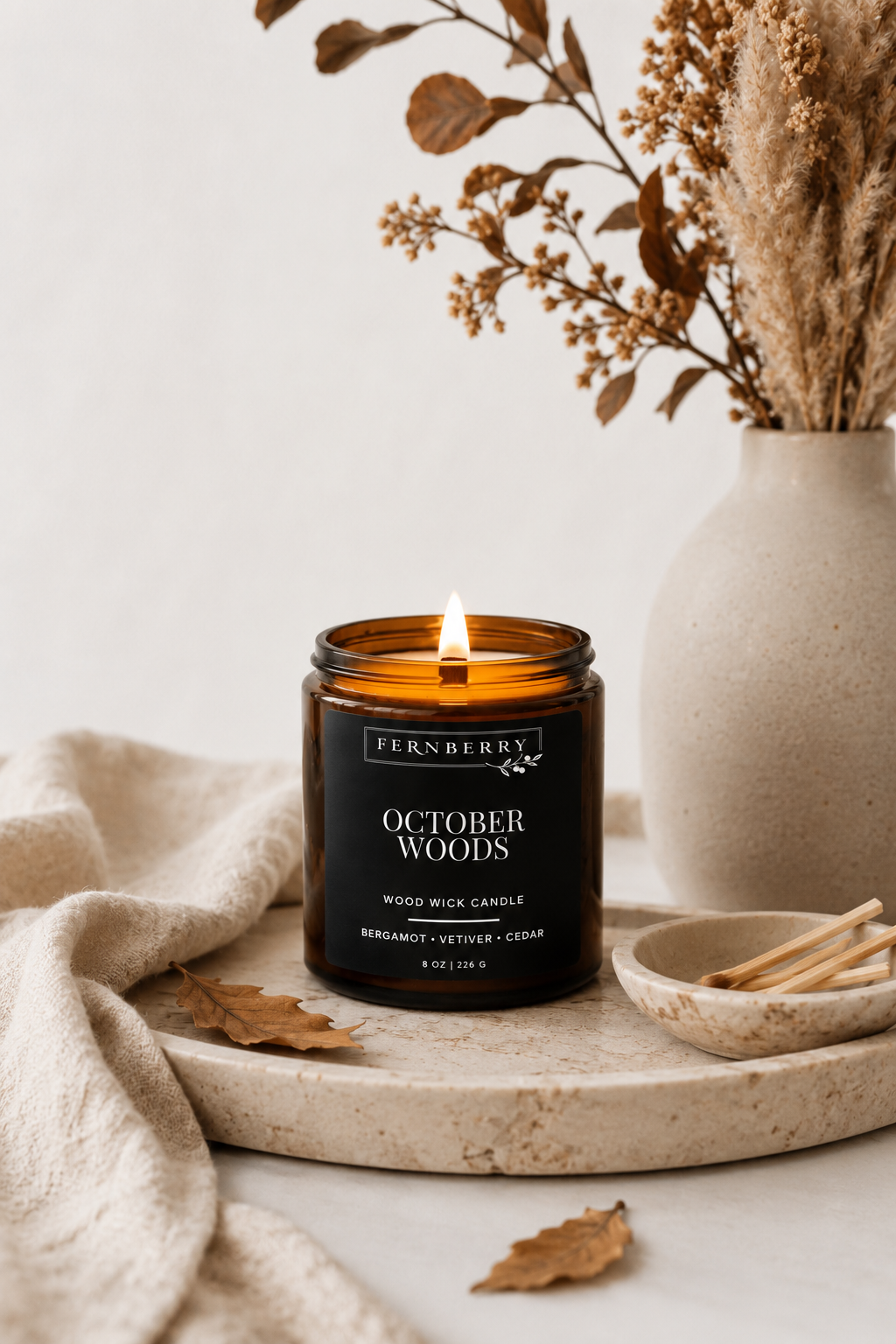 October Woods | 8oz. Wood Wick Candle (Fall Limited Collection)