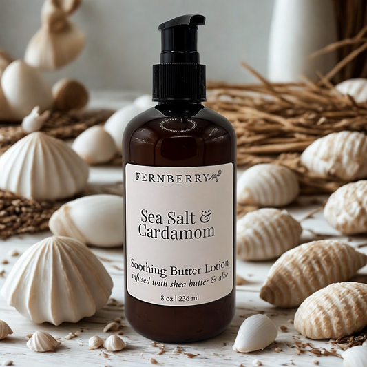 Sea Salt & Cardamom- Natural Vegan Lotion 8oz