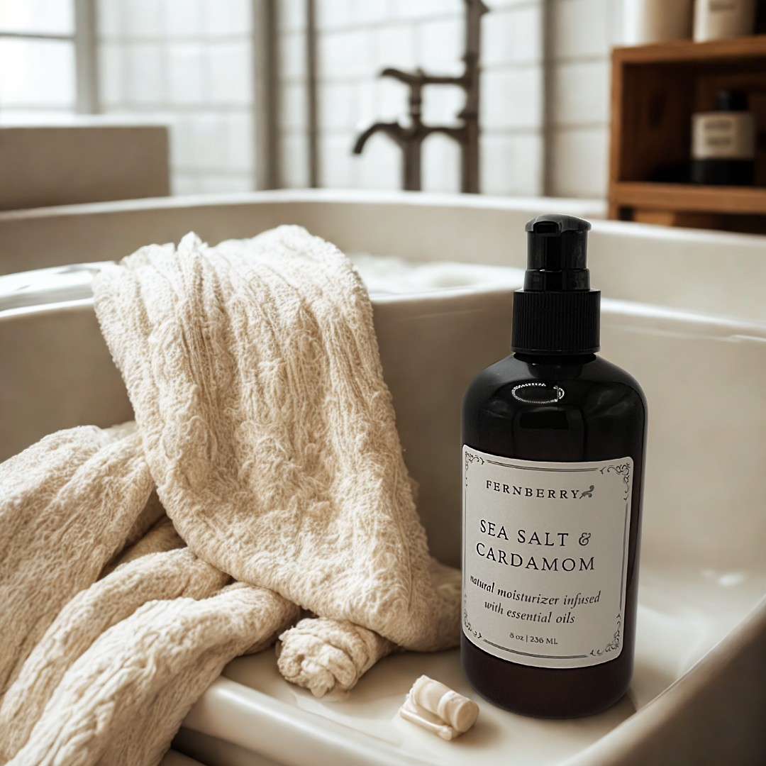Sea Salt & Cardamom- Natural Vegan Lotion 8oz