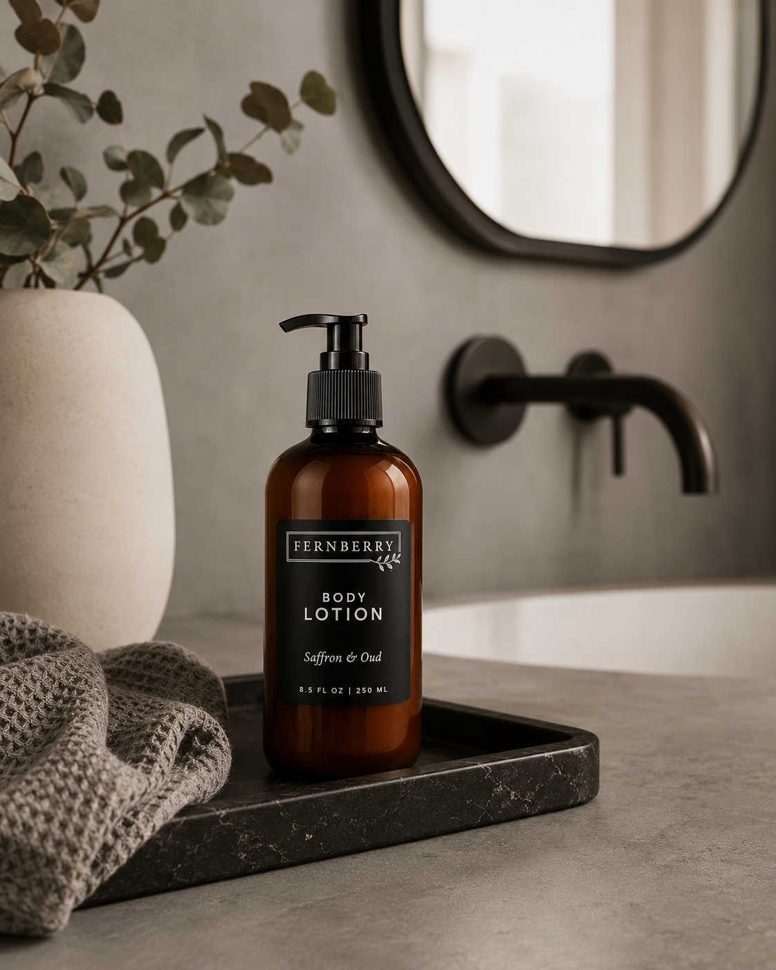 Saffron & Oud | 8.5 oz Hand + Body Lotion
