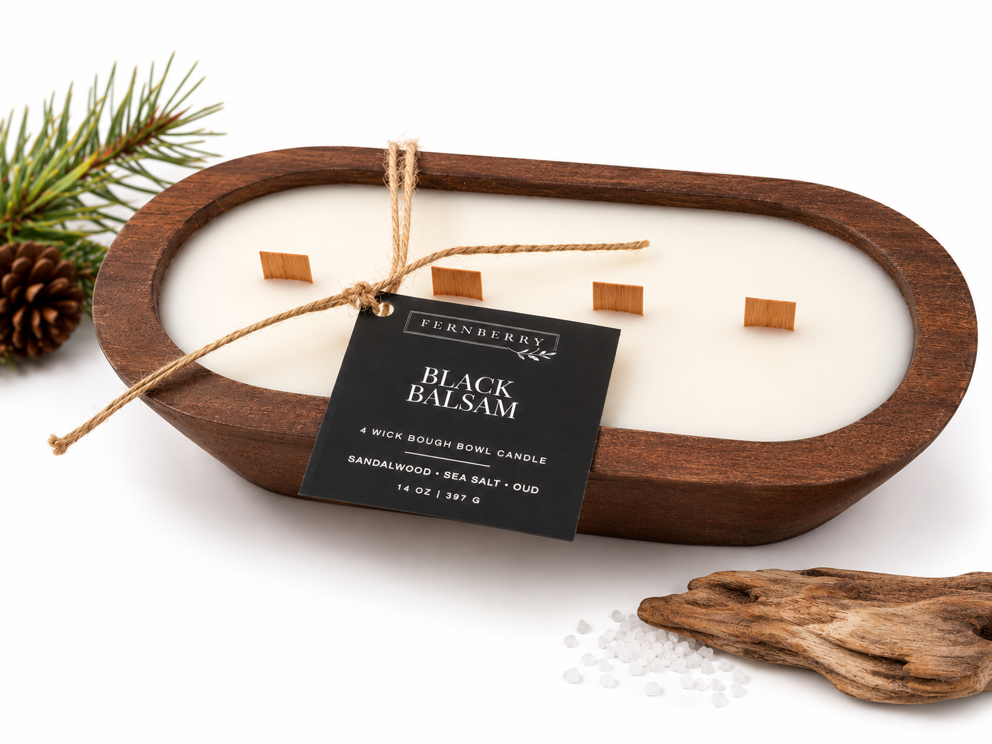 Black Balsam | 4- Wick Dough Bowl Candle