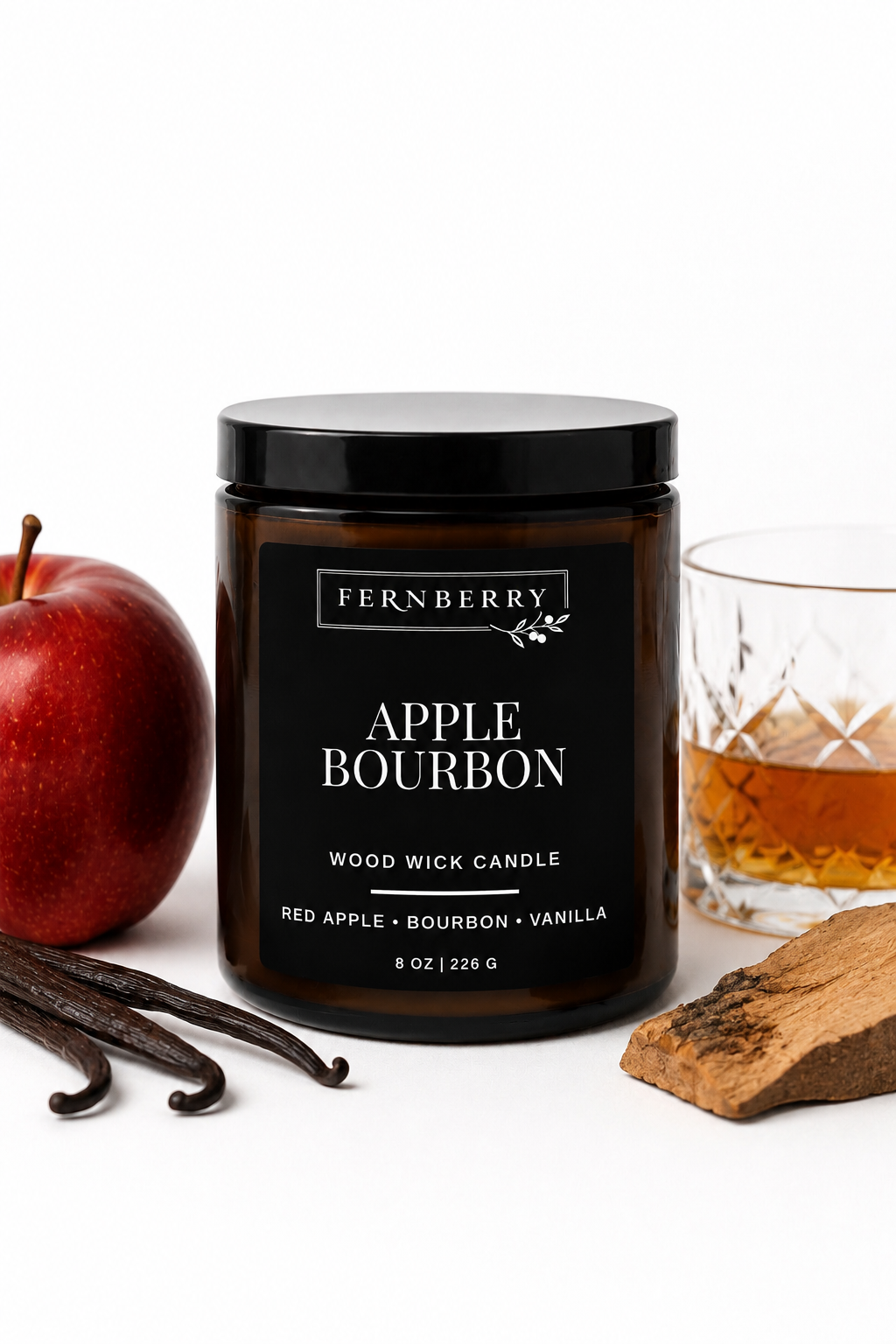 Apple Bourbon | 8 oz. Wood Wick Candle