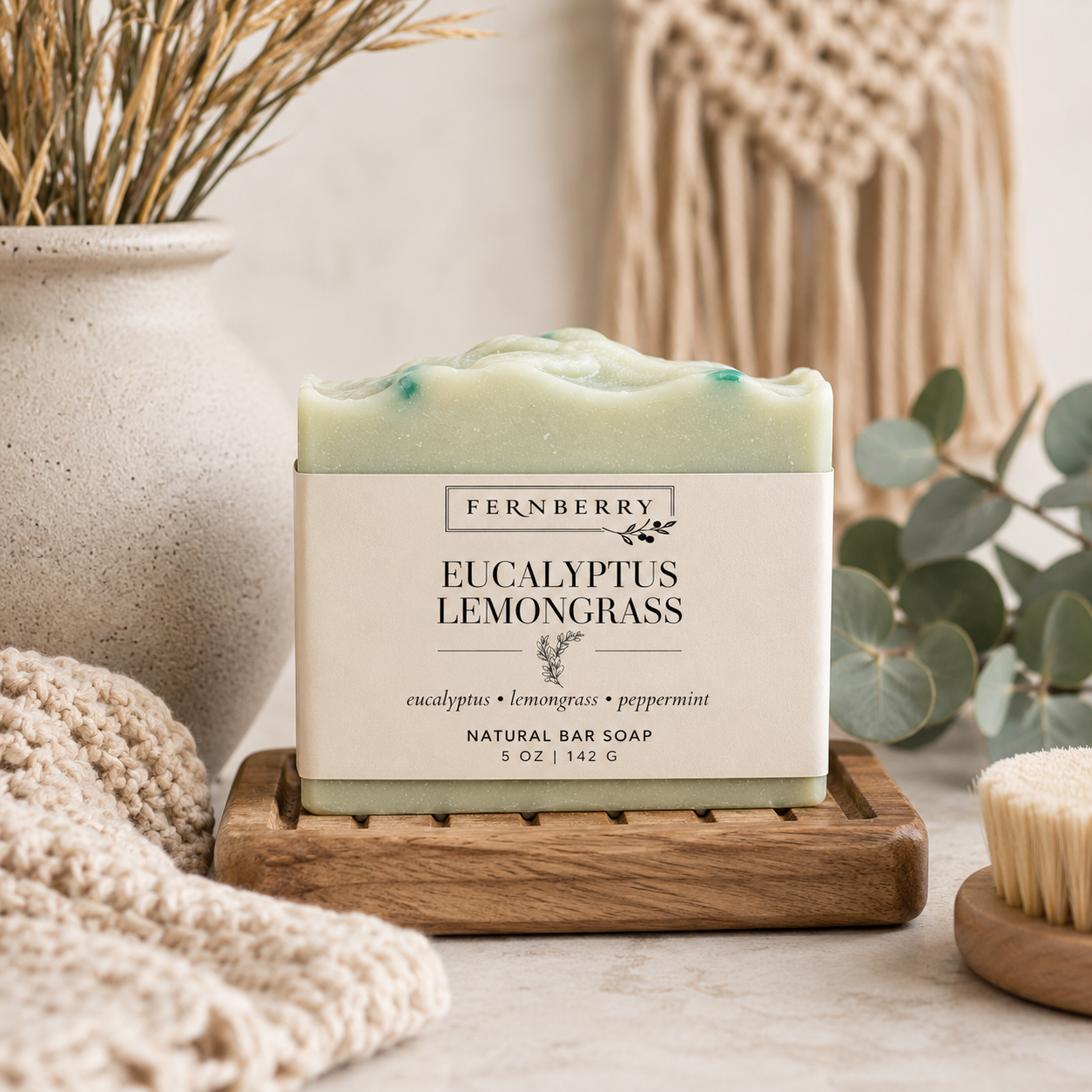 Eucalyptus Lemongrass | 5 oz. Handcrafted Vegan Soap