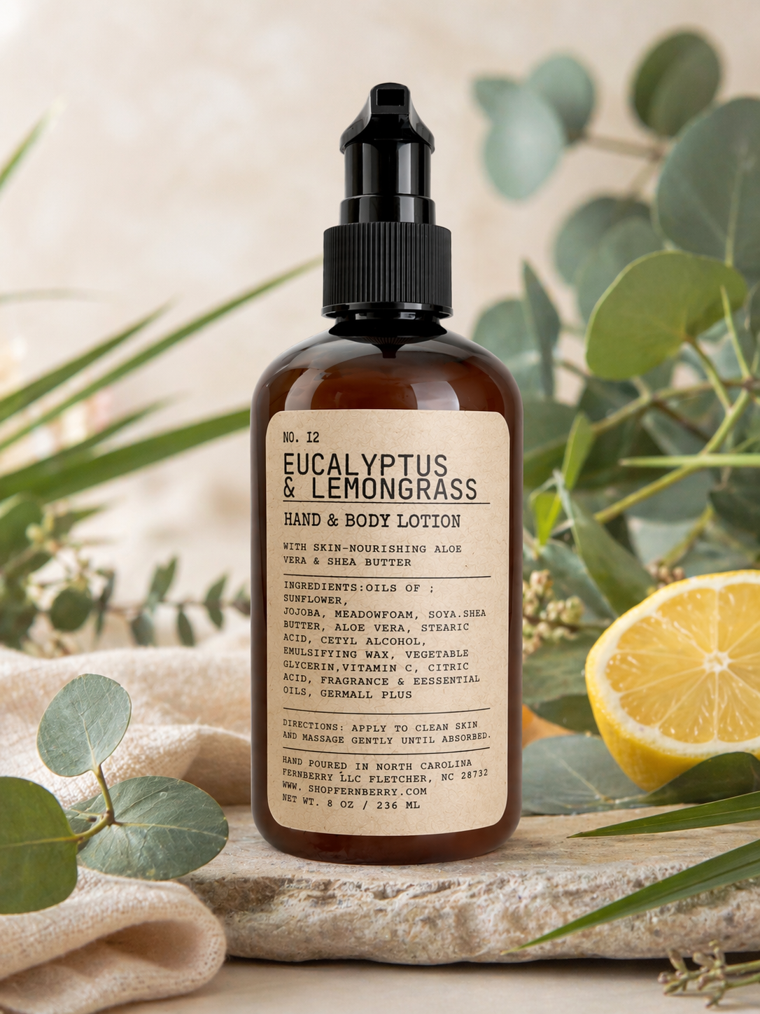 Eucalyptus & Lemongrass | Hand + Body Lotion 8 oz.
