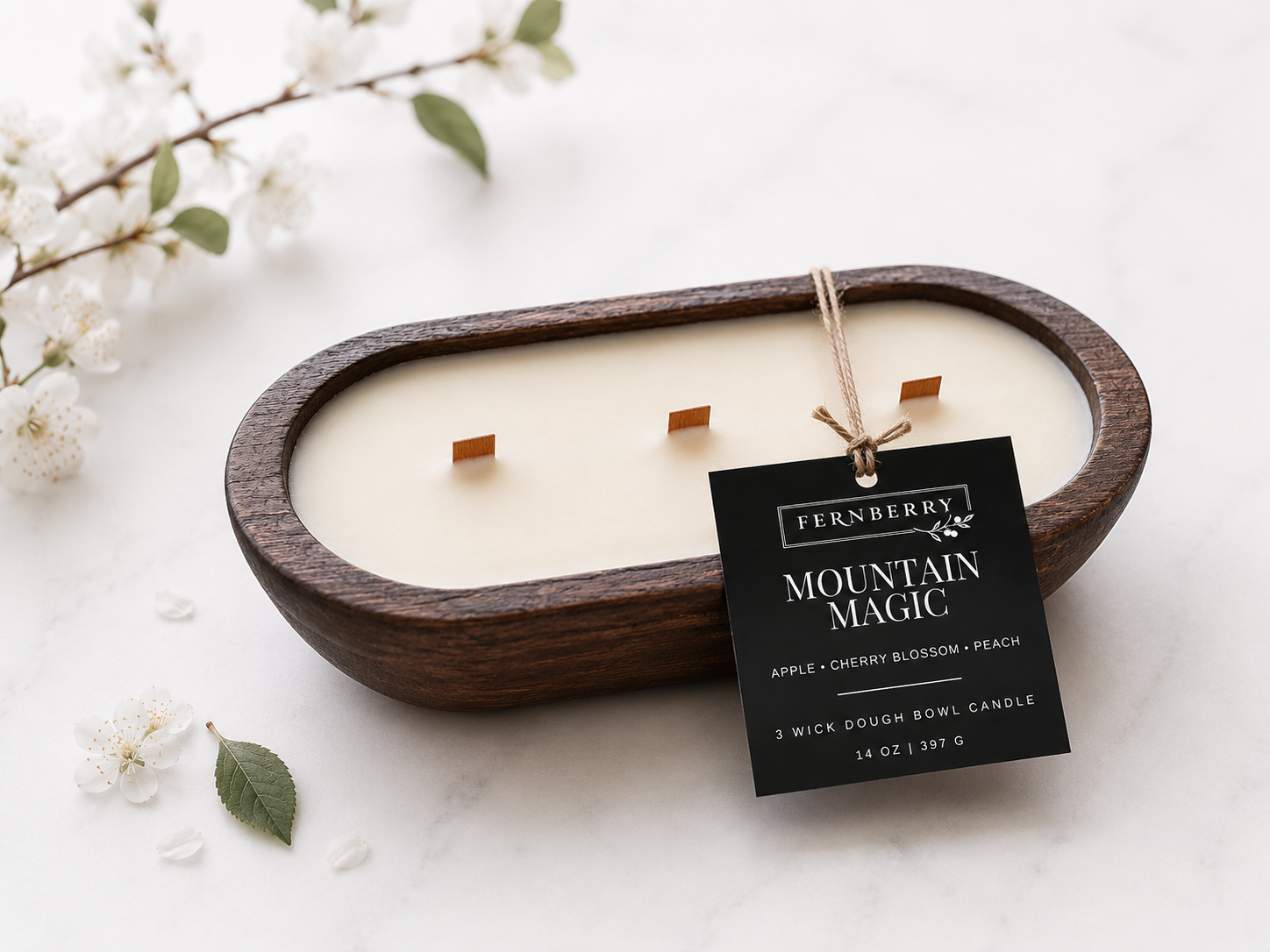 Mountain Magic | Three Wick Dough Bowl Candle