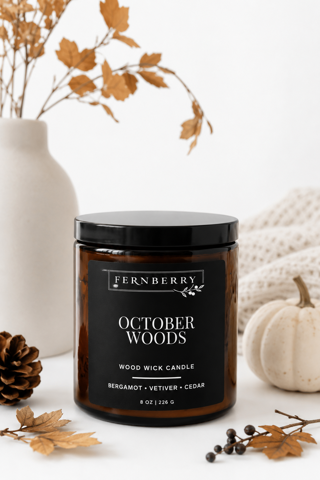 October Woods | 8oz. Wood Wick Candle (Fall Limited Collection)