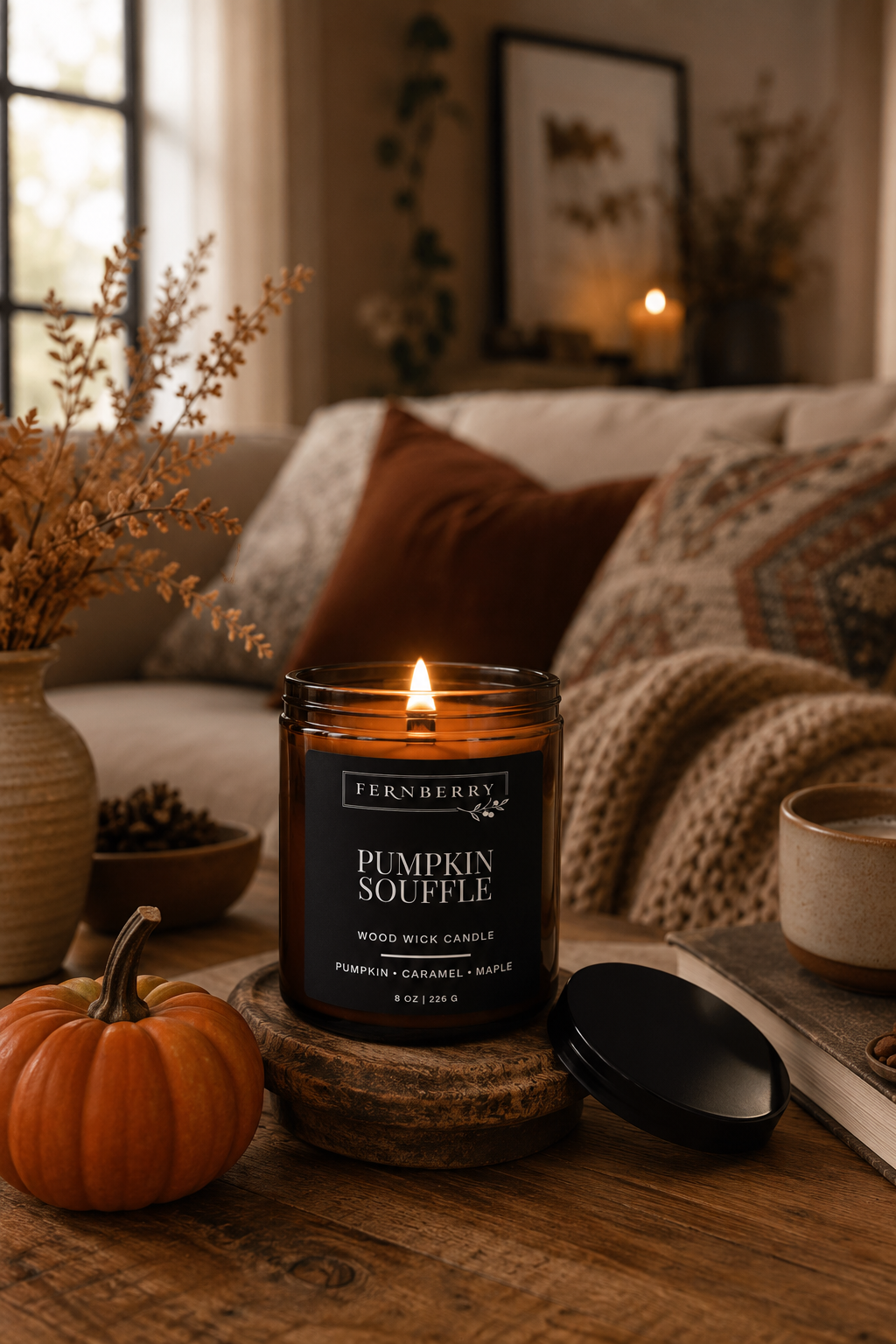 Pumpkin Souffle | 8 oz. Wood Wick Candle (Fall Limited Collection)