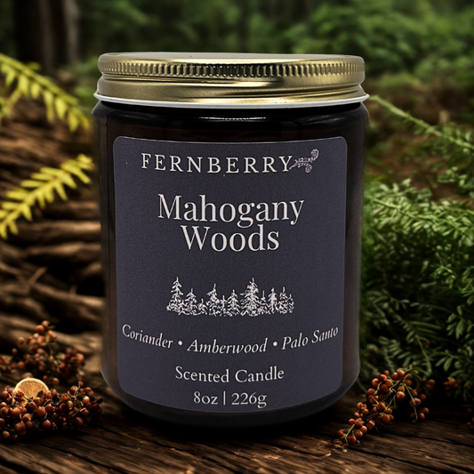 Mahogany Woods | Wood Wick Candle 8oz.