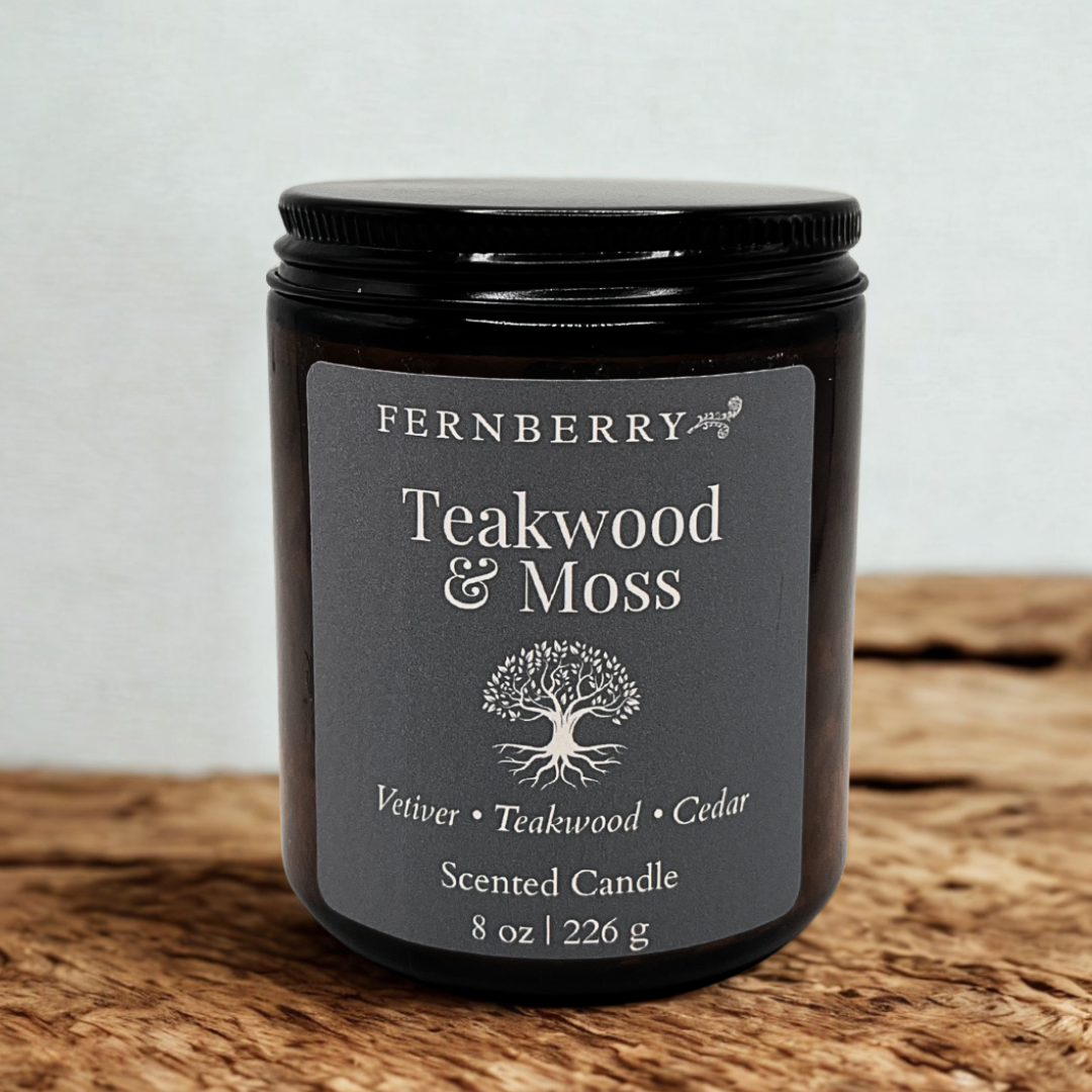 Teakwood & Moss - 8oz  Wood Wick Candle