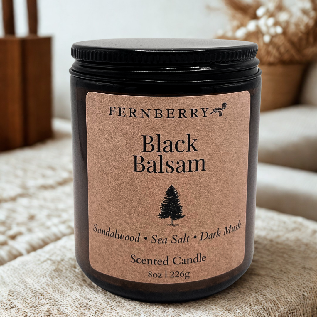 Black Balsam- 8oz Wood Wick Candle