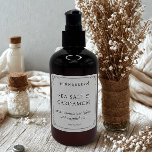 Sea Salt & Cardamom- Natural Vegan Lotion 8oz