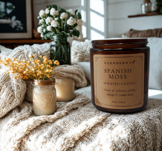 Spanish Moss- 8 oz Wood Wick Candle
