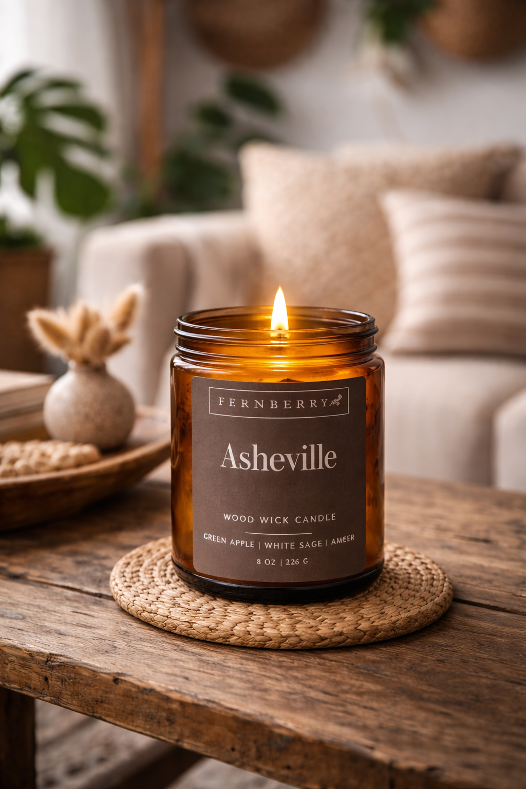 Asheville- 8oz Wood Wick Candle