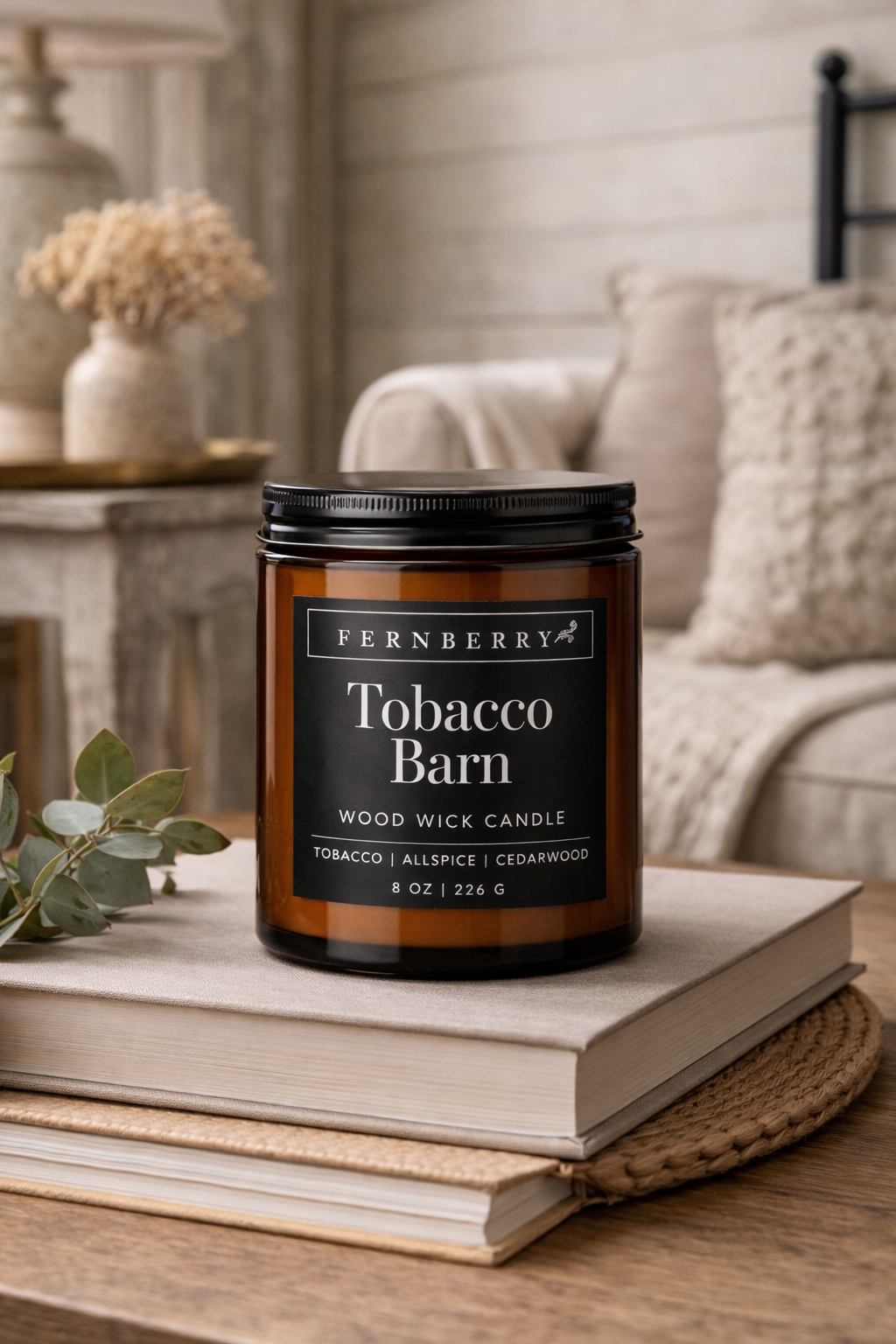 Tobacco Barn | 8oz Wood Wick Candle